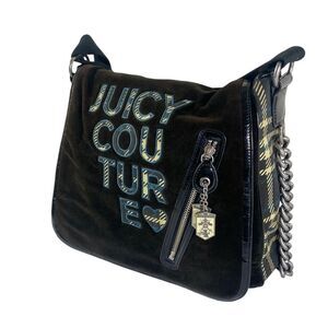 Juicy Couture Black Shoulder Bag messenger Y2K chunky chain
